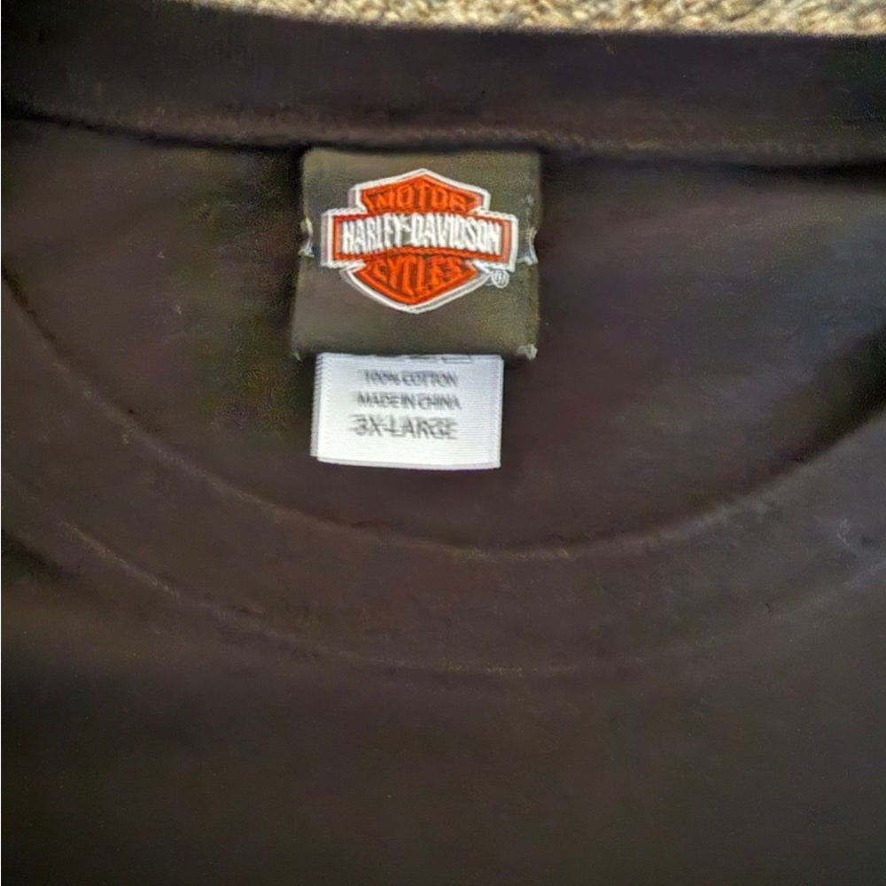 Harley-Davidson Orange and Black Casual Button Down Shirt - Picture 9 of 11